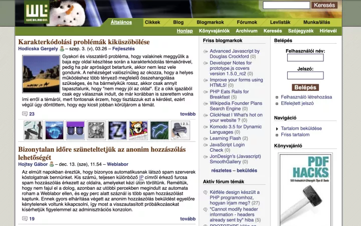 Weblabor.hu in 2007 January