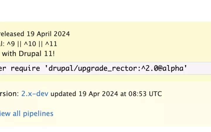 Drupal 11 compatible release of Upgrade Rector