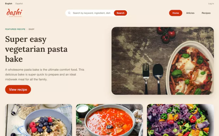 Dashi site template front page