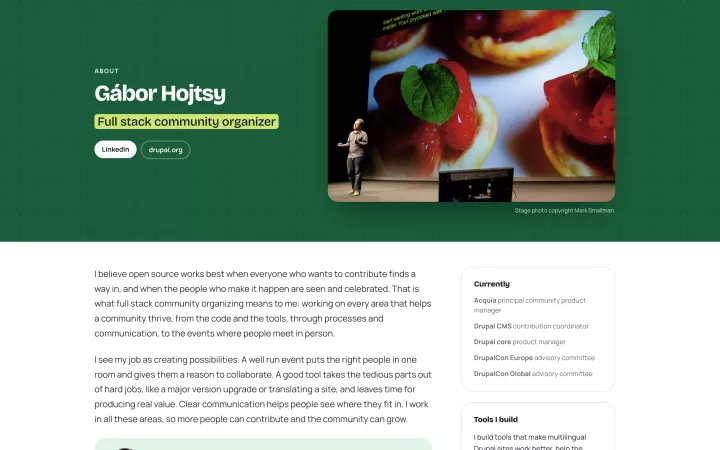Hojtsy.hu redesigned about page