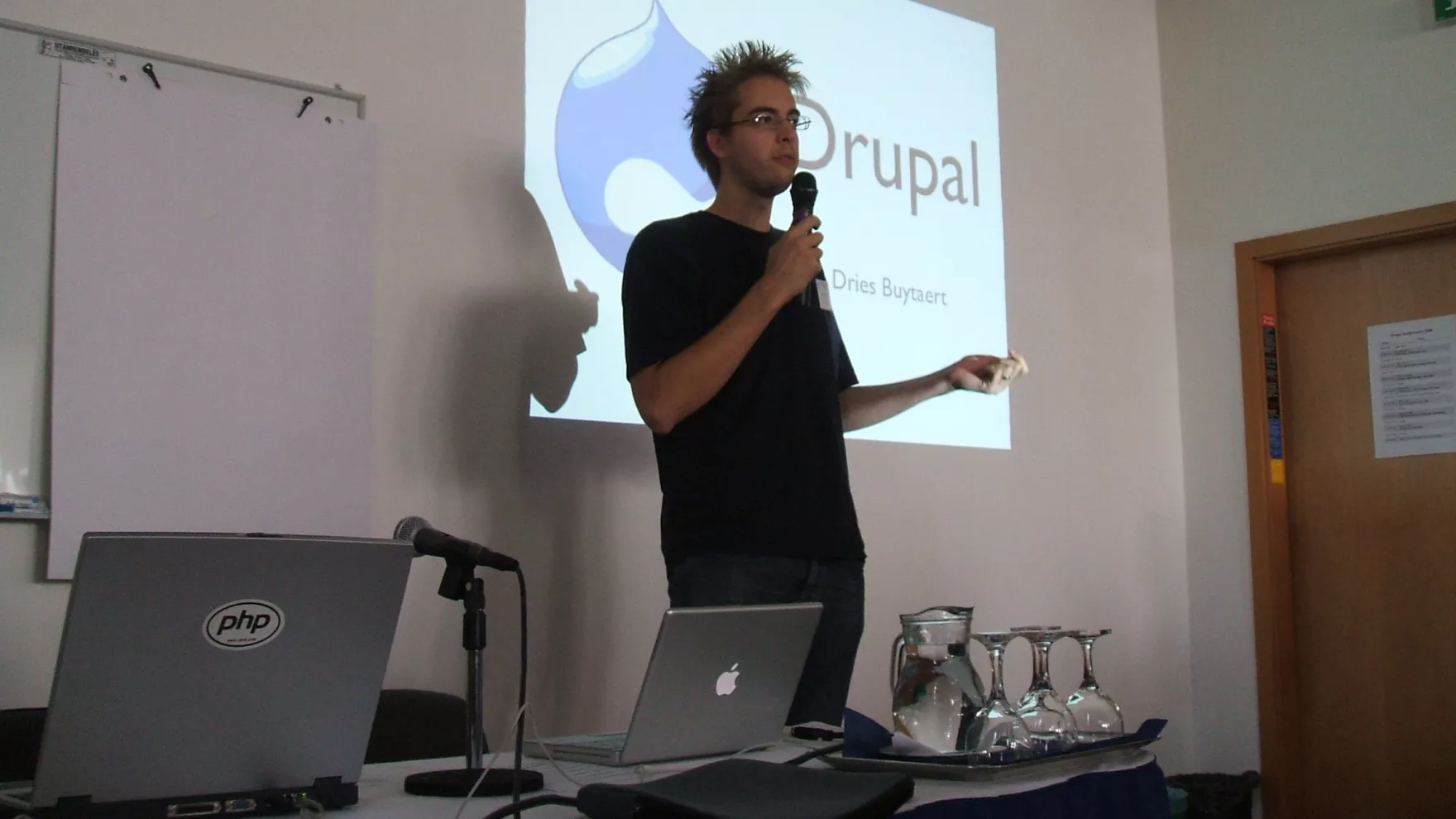 Dries Buytaert at the Budapest Drupal Conference in 2006