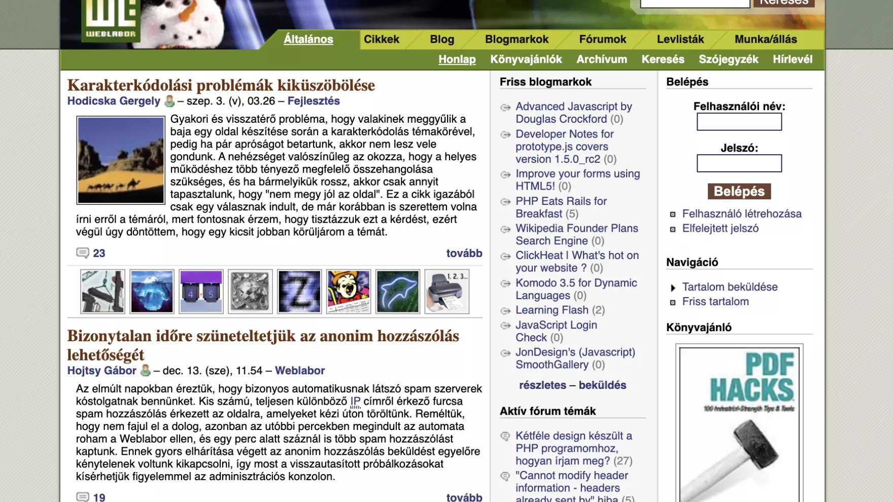 Weblabor.hu in 2007 January
