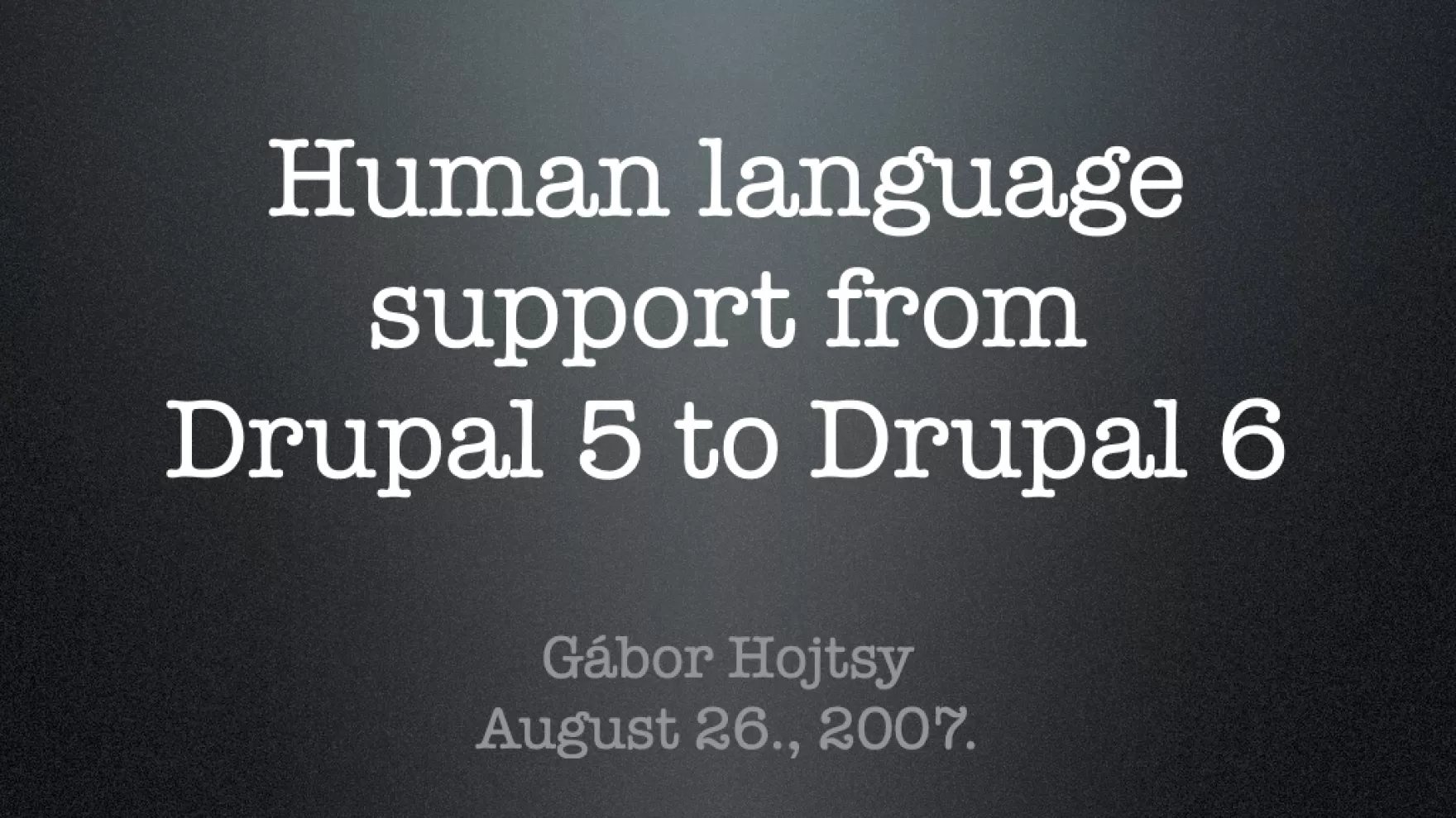 First page of my FrOSCon slides
