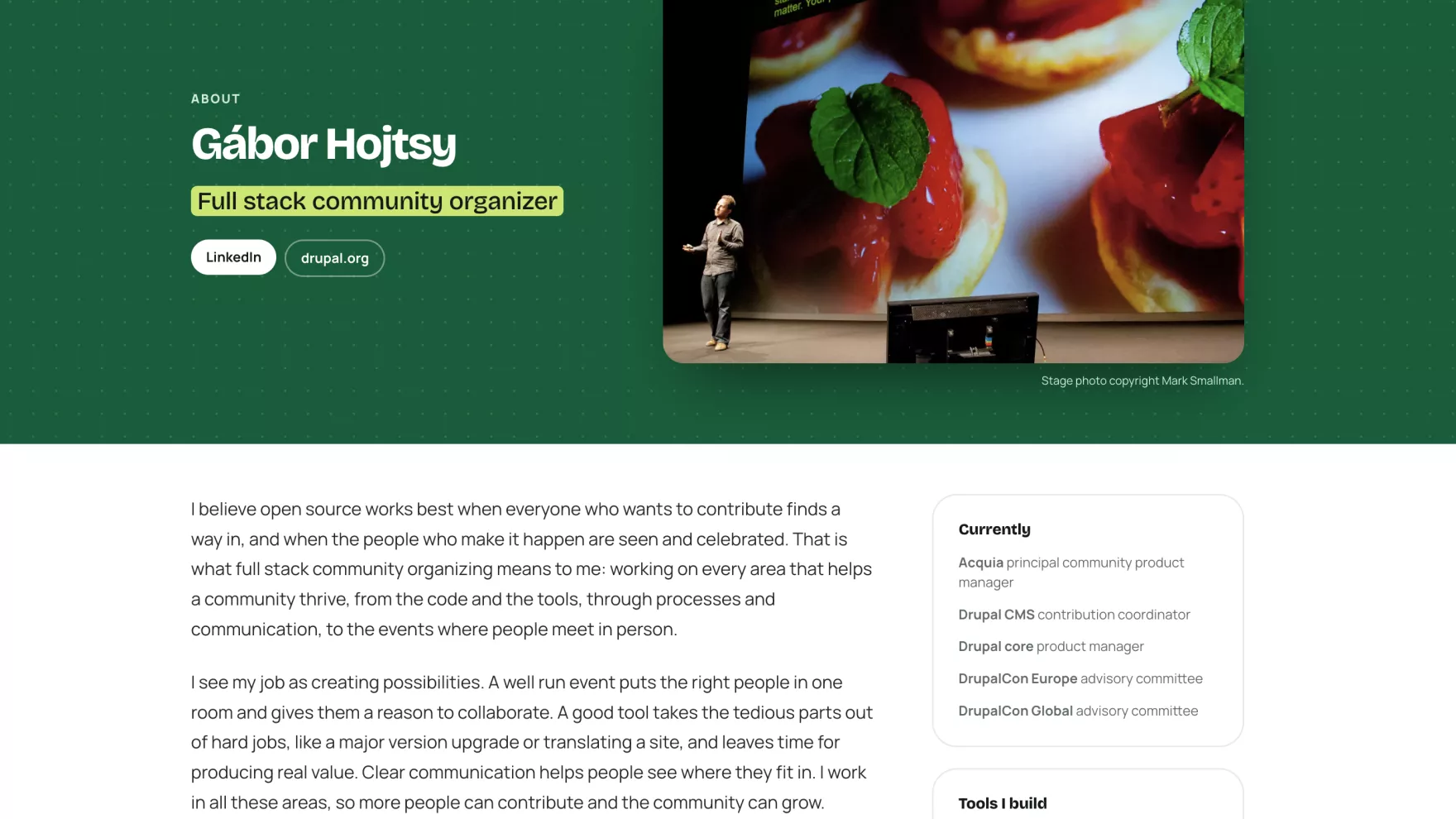 Hojtsy.hu redesigned about page